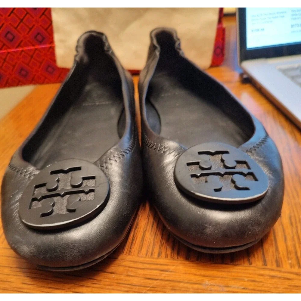 TORY‎ BURCH Ballet Flats Shoes 'Minnie' Travel Flats Size 7.5 EUC